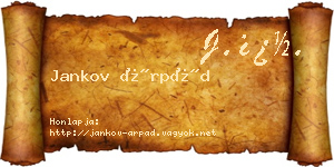 Jankov Árpád névjegykártya